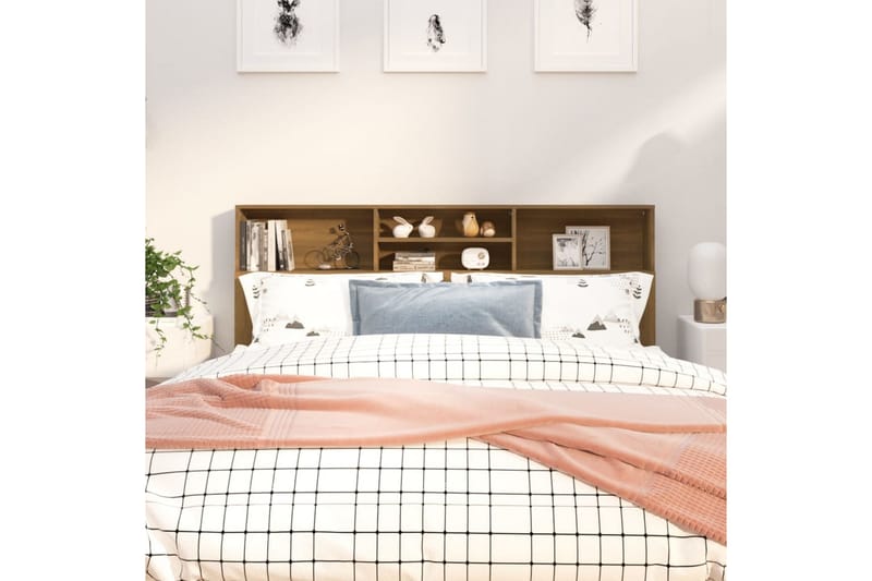 Sengegavlskap brun eik 180x19x103,5 cm - Brun - Møbler - Senger - Sengetilbehør & sengegavl - Sengegavl