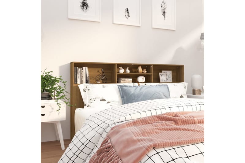 Sengegavlskap brun eik 180x19x103,5 cm - Brun - Møbler - Senger - Sengetilbehør & sengegavl - Sengegavl