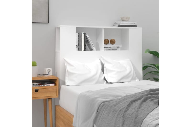 Sengegavlskap høyglans hvit 100x18,5x104,5 cm - Hvit - Møbler - Senger - Sengetilbehør & sengegavl - Sengegavl