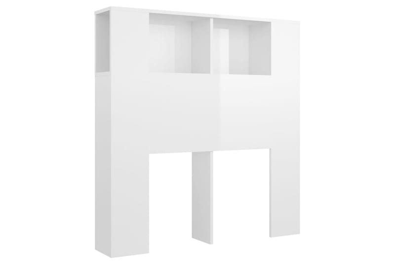 Sengegavlskap høyglans hvit 100x18,5x104,5 cm - Hvit - Møbler - Senger - Sengetilbehør & sengegavl - Sengegavl