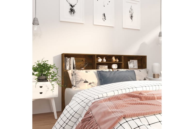 Sengegavlskap røkt eik 180x19x103,5 cm - Brun - Møbler - Senger - Sengetilbehør & sengegavl - Sengegavl