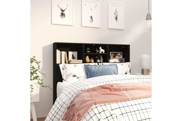 Sengegavlskap svart 120x19x103,5 cm - Svart - Møbler - Senger - Sengetilbehør & sengegavl - Sengegavl