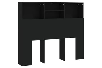 Sengegavlskap svart 120x19x103,5 cm - Svart - Møbler - Senger - Sengetilbehør & sengegavl - Sengegavl
