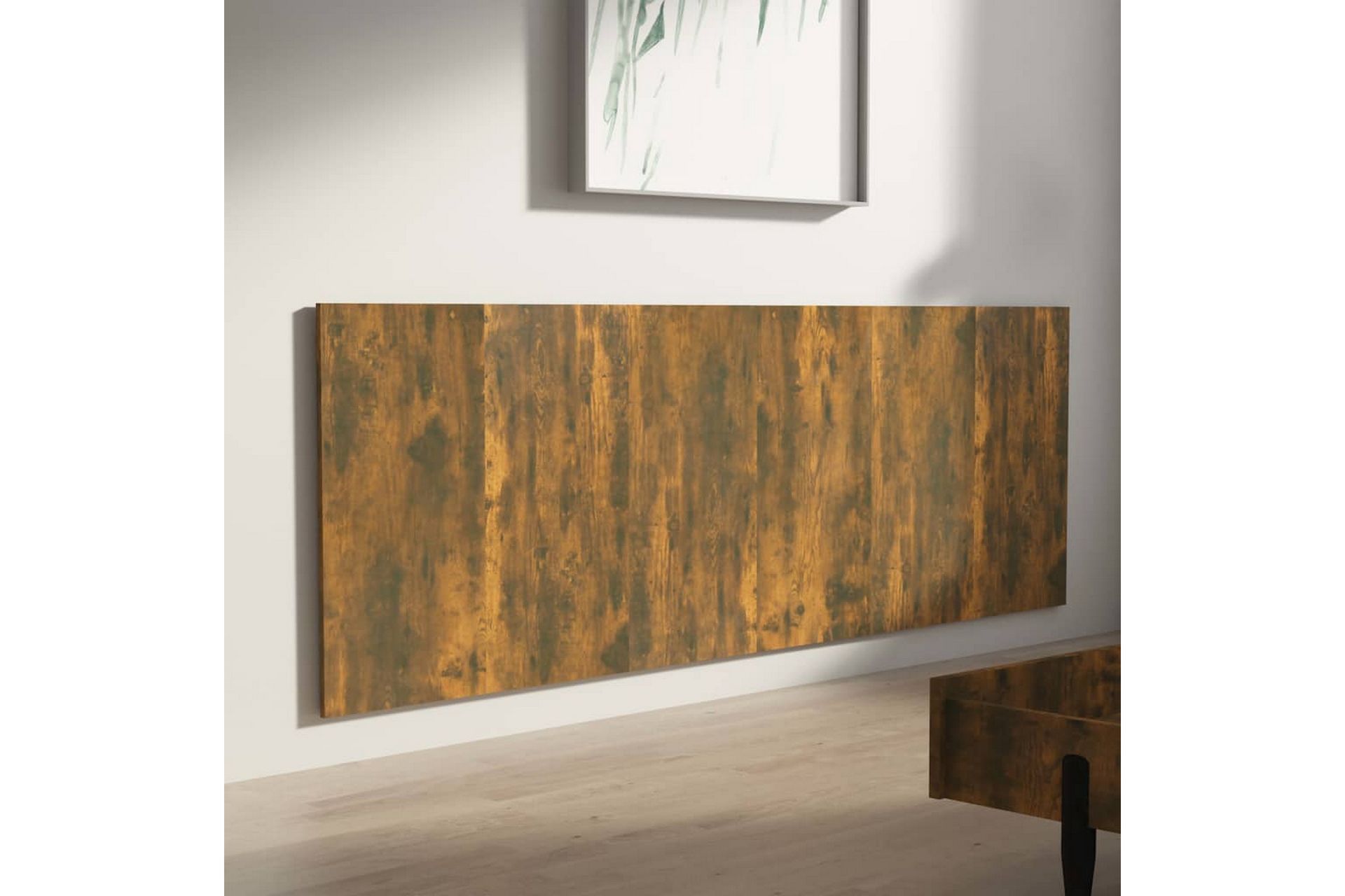 Veggmontert sengegavl røkt eik 240x1,5x80 cm konstruert tre - Brun - Møbler - Senger - Sengetilbehør & sengegavl - Sengegavl