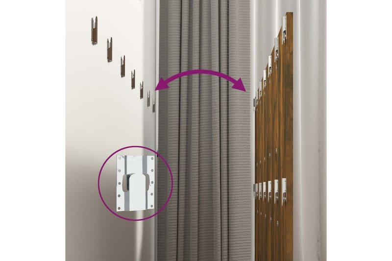 Veggmontert sengegavl røkt eik 240x1,5x80 cm konstruert tre - Brun - Møbler - Senger - Sengetilbehør & sengegavl - Sengegavl