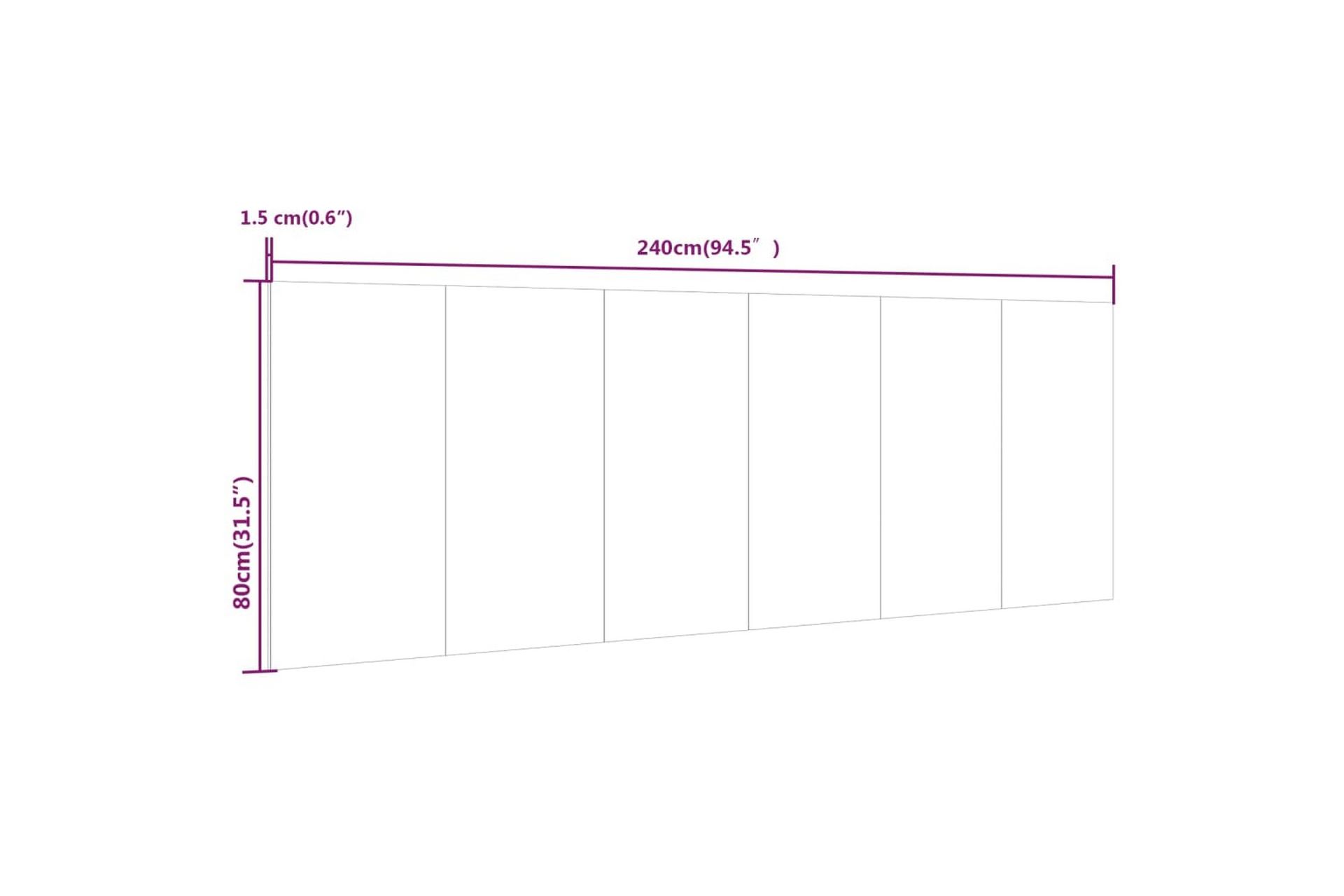 Veggmontert sengegavl røkt eik 240x1,5x80 cm konstruert tre - Brun - Møbler - Senger - Sengetilbehør & sengegavl - Sengegavl