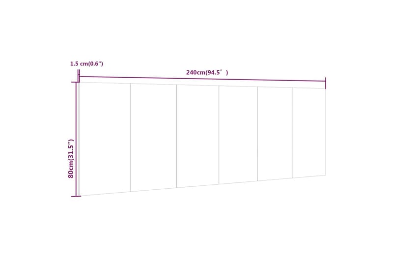 Veggmontert sengegavl sonoma eik 240x1,5x80 cm konstruert tr - Brun - Sengegavl