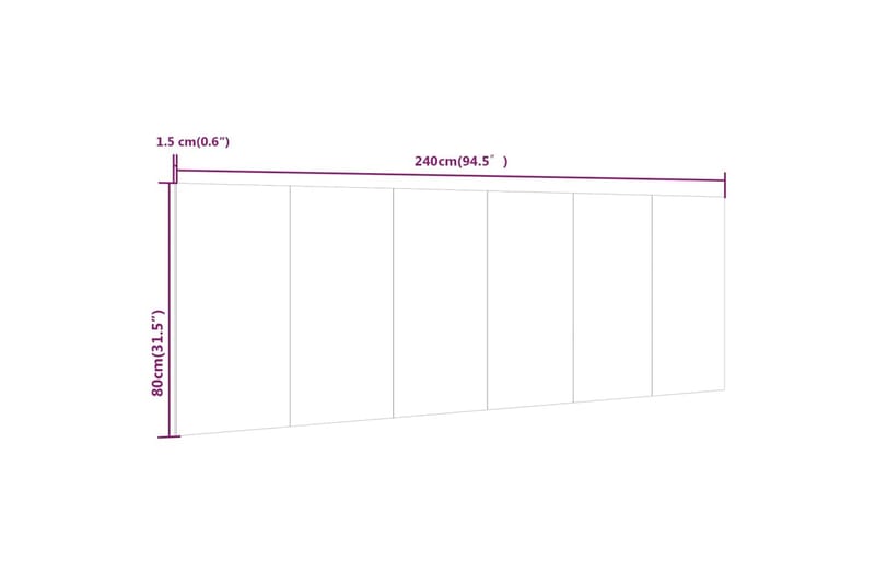 Veggmontert sengegavl svart 240x1,5x80 cm konstruert tre - Svart - Møbler - Senger - Sengetilbehør & sengegavl - Sengegavl