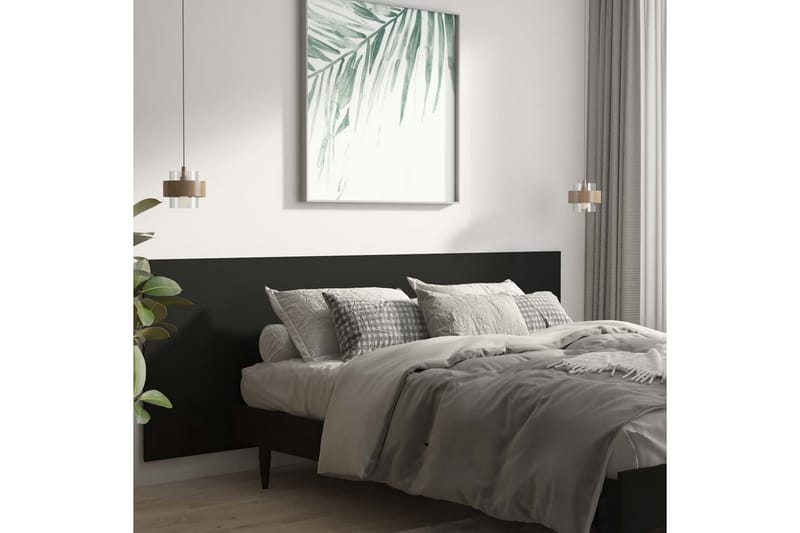 Veggmontert sengegavl svart 240x1,5x80 cm konstruert tre - Svart - Møbler - Senger - Sengetilbehør & sengegavl - Sengegavl