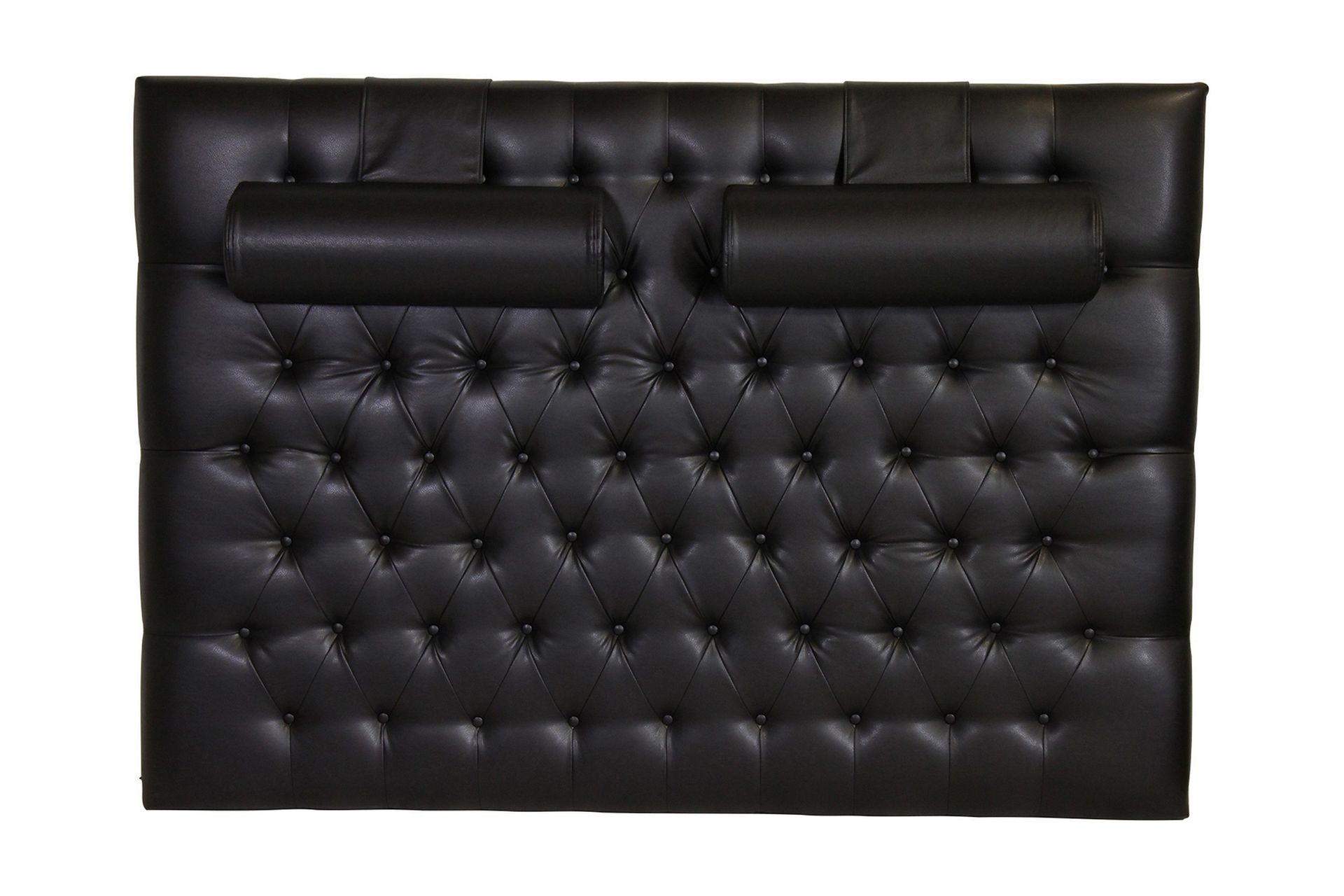 Vintage Sengegavl 210 cm Bonded Lær - Svart