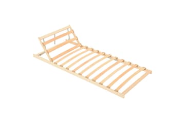 Spilebase med 13 lameller og justerbar hodegavl 90x200 cm - Brun - Møbler - Senger - Sengetilbehør & sengegavl - Ribbebunn