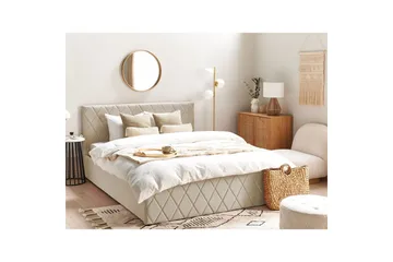 Sengramme og sengestamme Seng med oppbevaring Rochefort Beige 160x200 - Møbler - Senger - Sengeramme & sengestamme