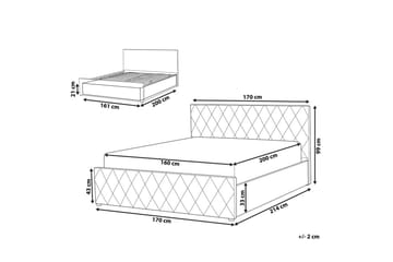 Sengramme og sengestamme Seng med oppbevaring Rochefort Beige 160x200 - Møbler - Senger - Sengeramme & sengestamme