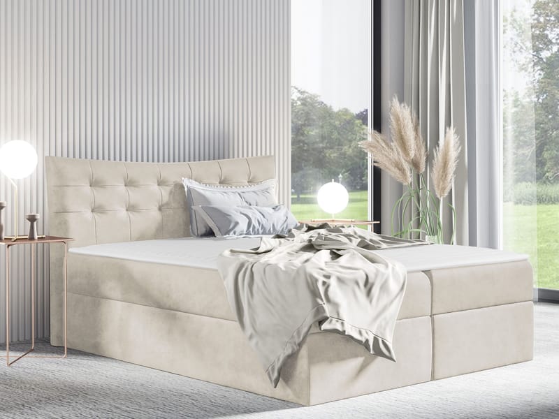 Sirel sengpakke kontinentalseng 120x200 cm - beige - Møbler - Senger - Komplett sengepakke