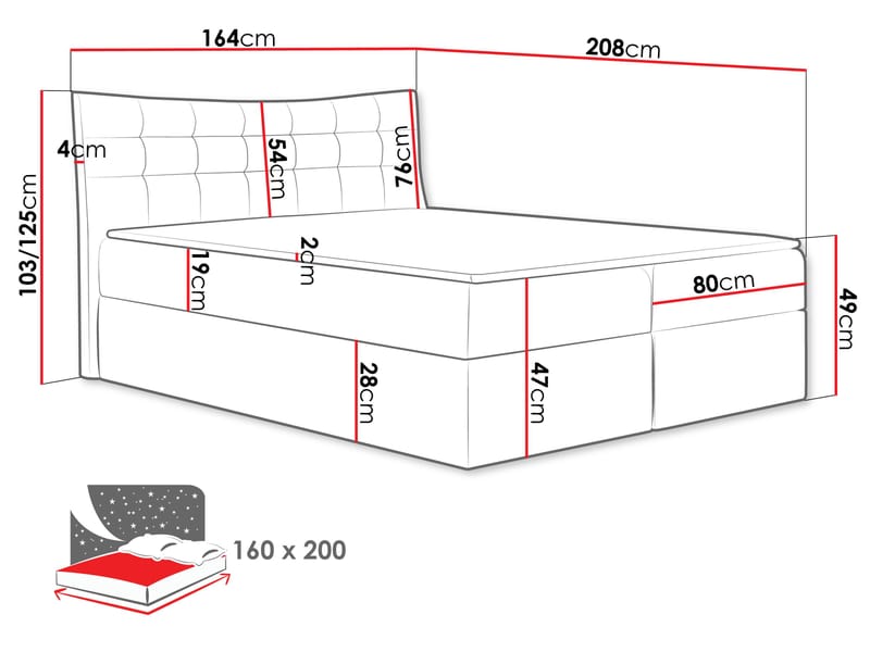 Sirel sengpakke kontinentalseng 160x200 cm - beige - Møbler - Senger - Komplett sengepakke