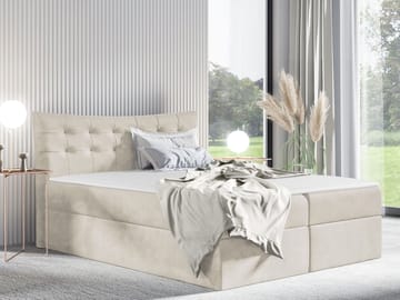 Sirel sengpakke kontinentalseng 200x200 cm - beige - Møbler - Senger - Komplett sengepakke