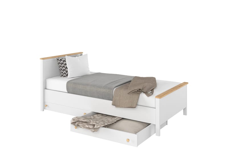 Storys Sengeramme 200x90 cm, Hvit