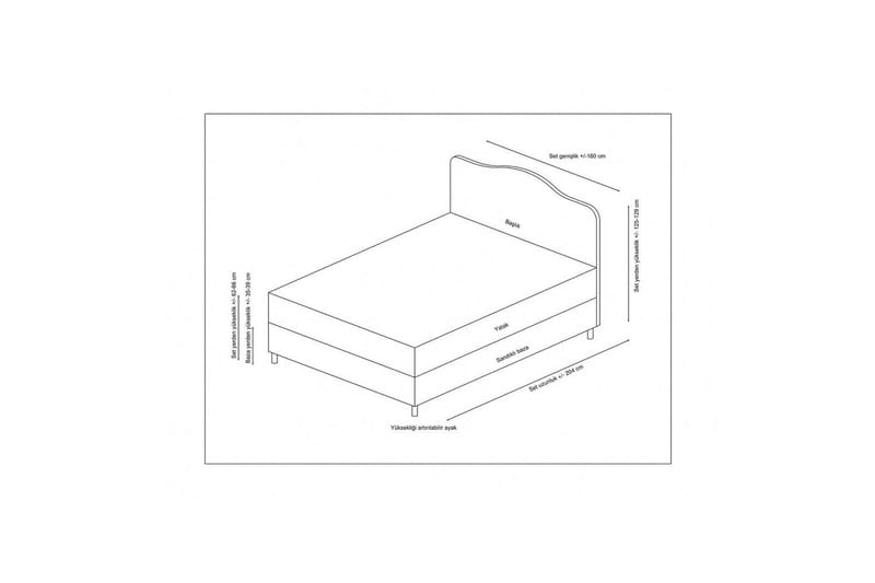 Subash Komplett Sengepakke 160x200 cm - Beige - Møbler - Senger - Komplett sengepakke