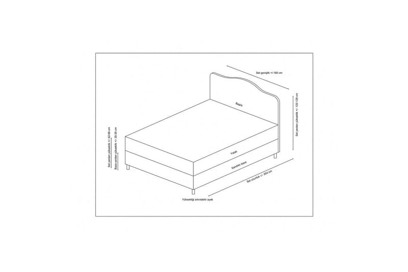 Subato Sengepakke Kontinentalseng 160x200 cm - Rødmende rosa - Møbler - Senger - Komplett sengepakke