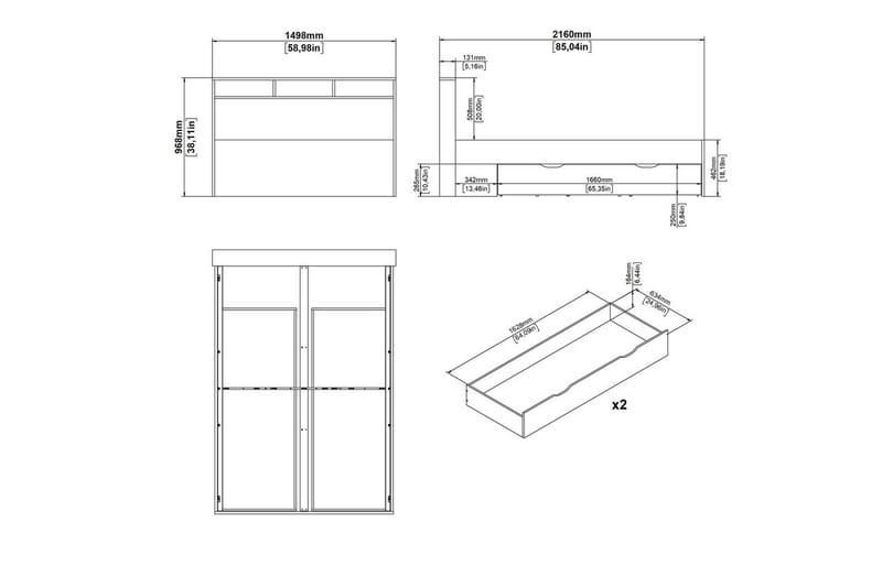 Sumita Sengeramme 140x200 cm - Natur/Hvit - Møbler - Senger - Sengeramme & sengestamme