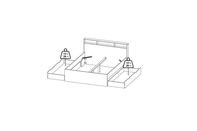 Sumita Sengeramme 160x200 cm - Natur/Hvit - Møbler - Senger - Sengeramme & sengestamme