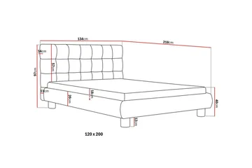 Teddy Komplett Sengpakke Sengeramme med Madrass 120x200 cm - Grå - Møbler - Senger - Komplett sengepakke