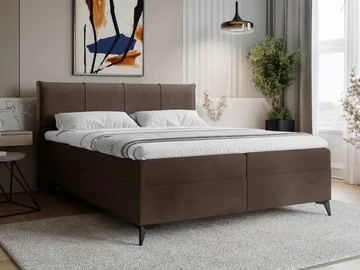 Thoros Komplett Sengepakke 160x200 cm Kontinentalseng med Oppbevaring - Brun - Møbler - Senger - Komplett sengepakke