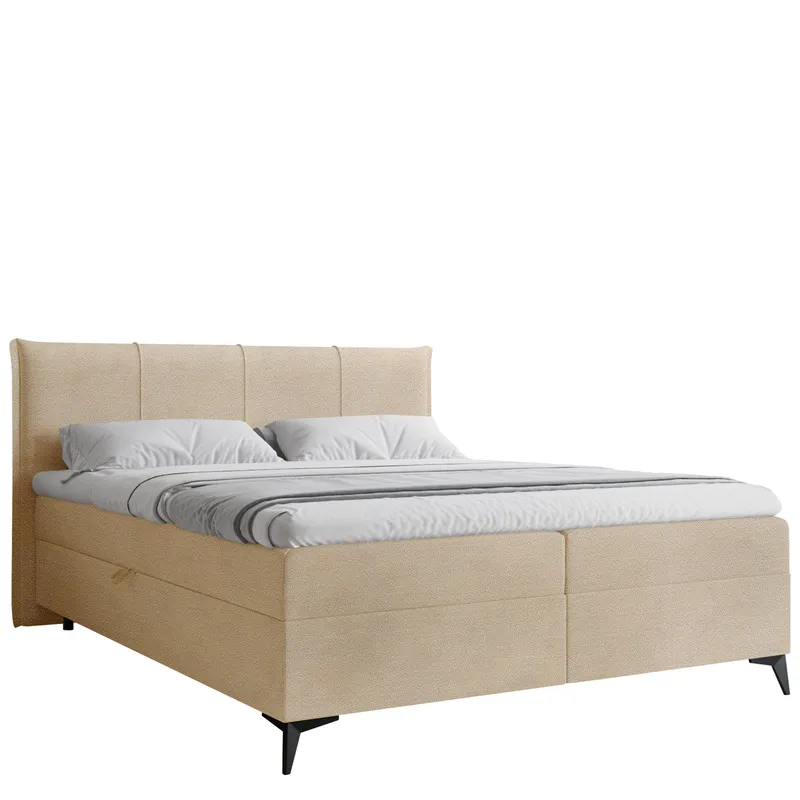 Thoros Komplett Sengepakke 160x200 cm Kontinentalseng med Oppbevaring, Mørk beige