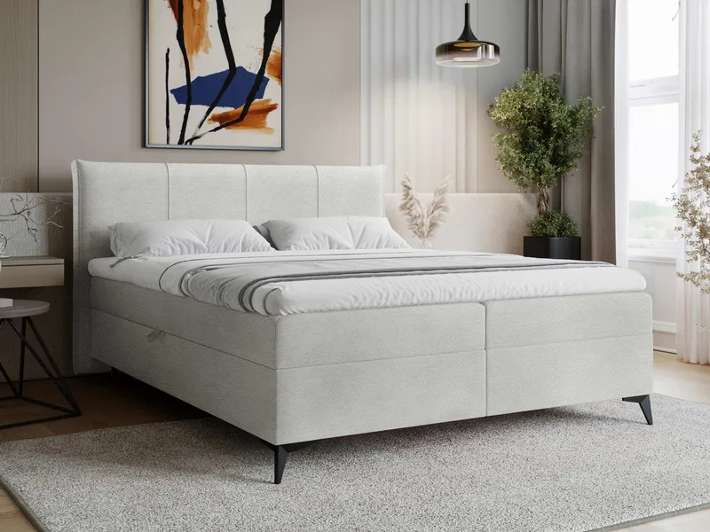 Thoros Komplett Sengepakke 180x200 cm Kontinentalseng med Oppbevaring - Grå - Møbler - Senger - Komplett sengepakke