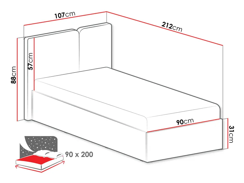 Travic Sengeramme 90x200 cm - Møbler - Senger - Sengeramme & sengestamme