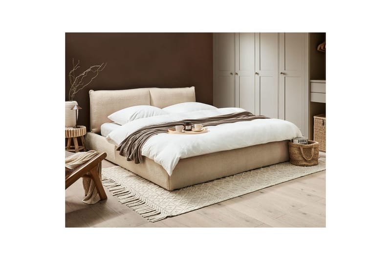 Vannmadrass Vinay - Lys beige/Bouclé, 180x200 cm - Møbler - Senger - Vannsenger