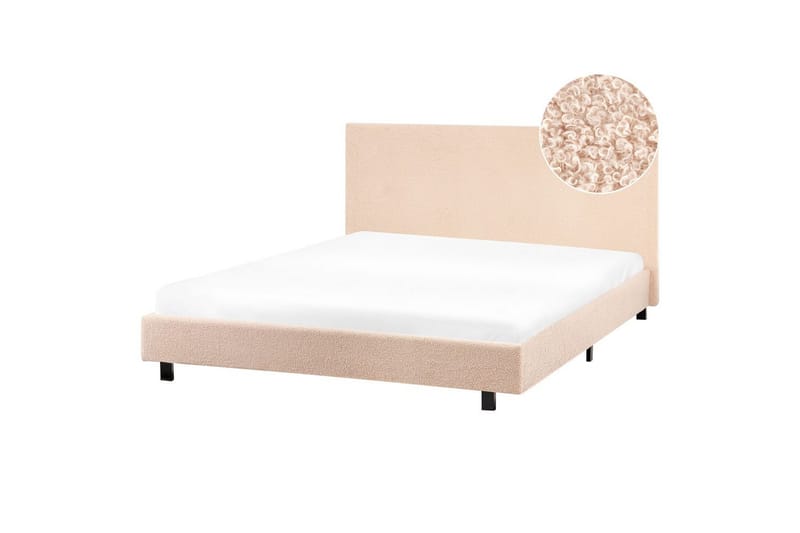 Vannseng Albi - Beige, svart/bouclé, 140x200 cm - Møbler - Senger - Vannsenger