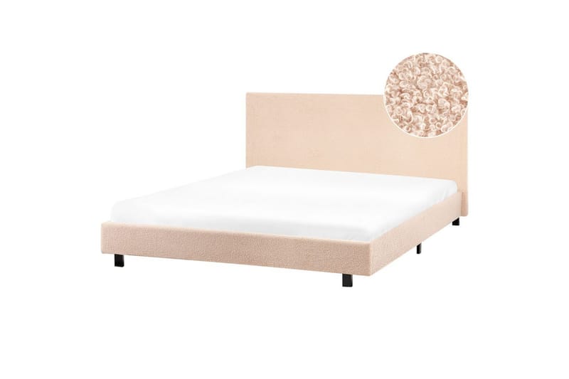 Vannseng Albi - Beige, svart/bouclé, 160x200 cm - Møbler - Senger - Vannsenger