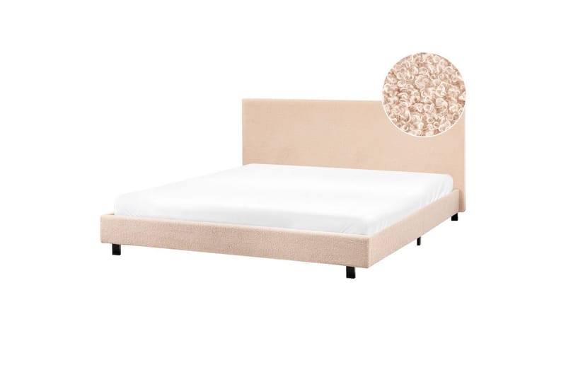 Vannseng Albi - Beige, svart/bouclé, 180x200 cm - Møbler - Senger - Vannsenger