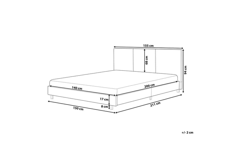 Vannseng Albi - Beige, svart/Polyester, 140x200 cm - Møbler - Senger - Vannsenger