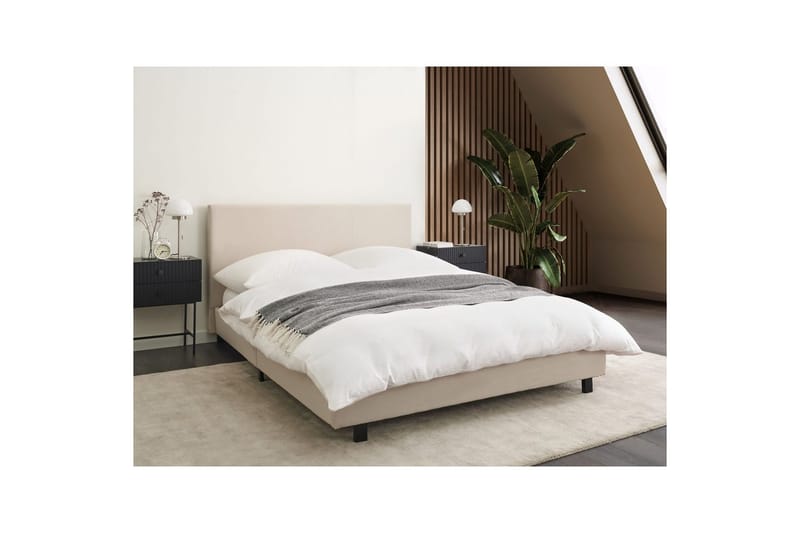 Vannseng Albi - Beige, svart/Polyester, 140x200 cm - Møbler - Senger - Vannsenger