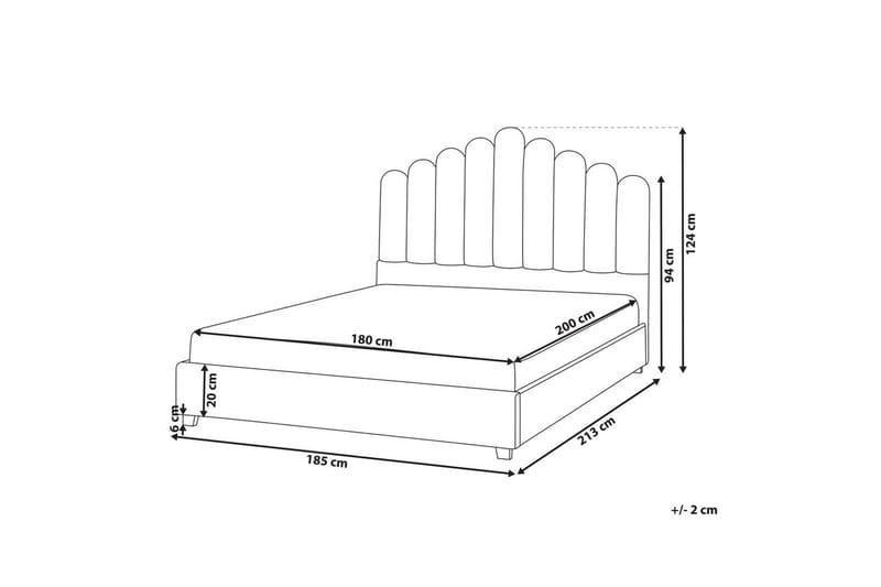 Vannseng Vincennes - Rosa, Svart, 180x200 cm - Møbler - Senger - Vannsenger