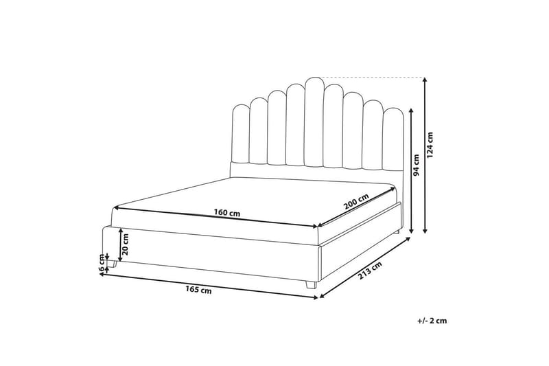 Vannseng Vincennes - Taupe, svart, 160x200 cm - Møbler - Senger - Vannsenger
