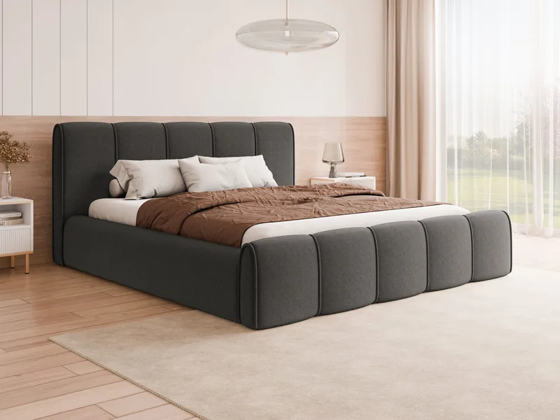 Varlinor Sengeramme 120x200 cm med Oppbevaring - Grå - Møbler - Senger - Sengeramme & sengestamme
