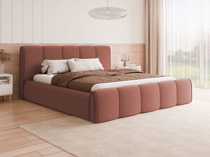 Varlinor Sengeramme 140x200 cm med Oppbevaring - Rosa - Møbler - Senger - Sengeramme & sengestamme
