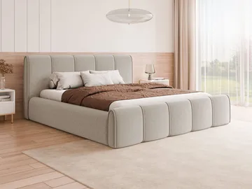 Varlinor Sengeramme 160x200 cm med Oppbevaring - Beige - Møbler - Senger - Sengeramme & sengestamme