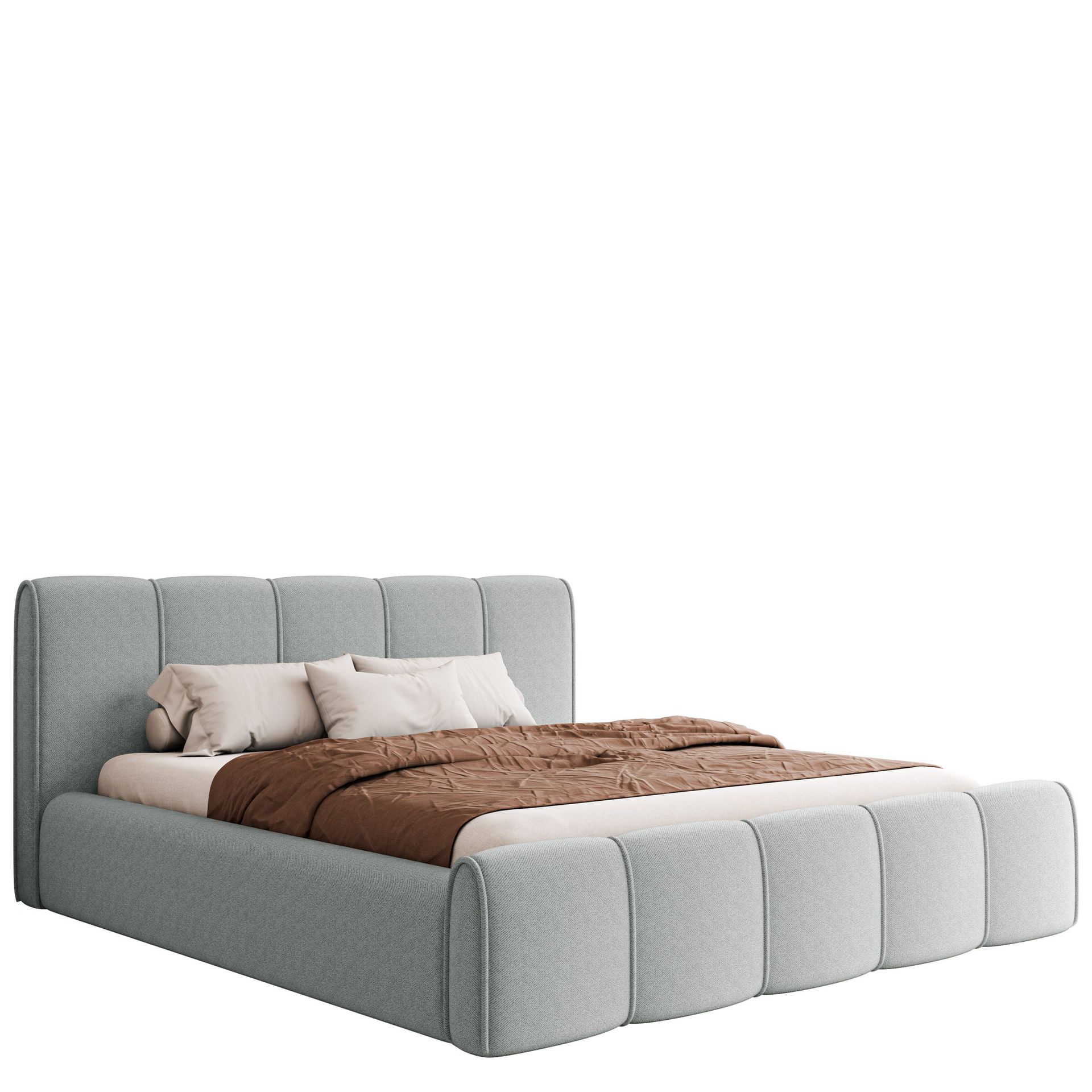 Varlinor Sengeramme 180x200 cm med Oppbevaring - Lys grå