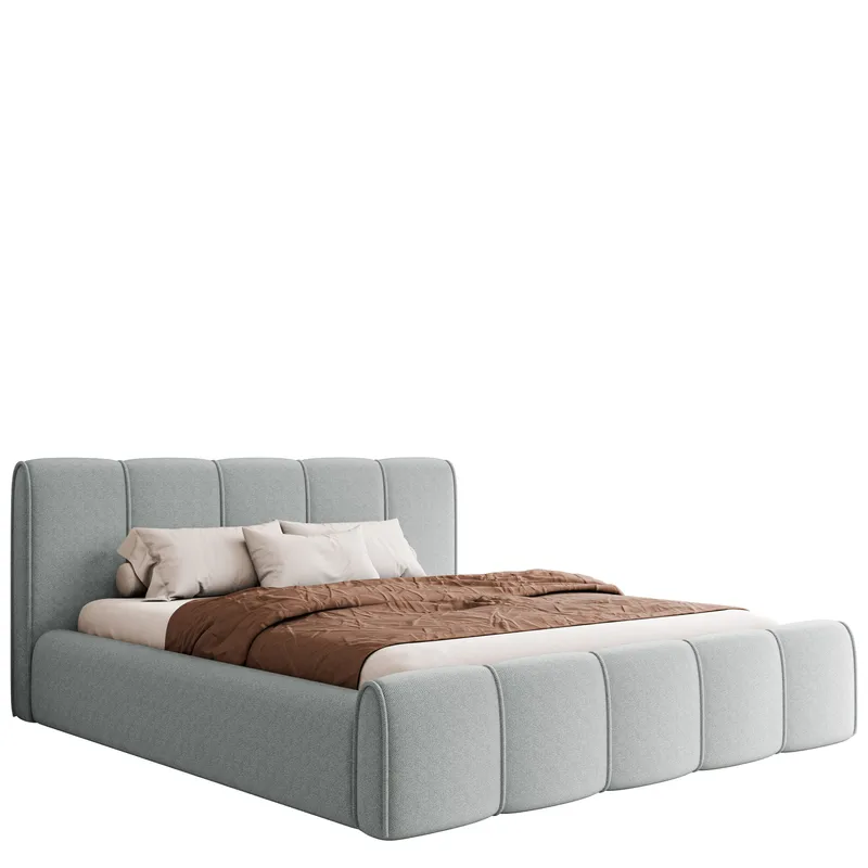 Varlinor Sengeramme 180x200 cm med Oppbevaring, Lys grå