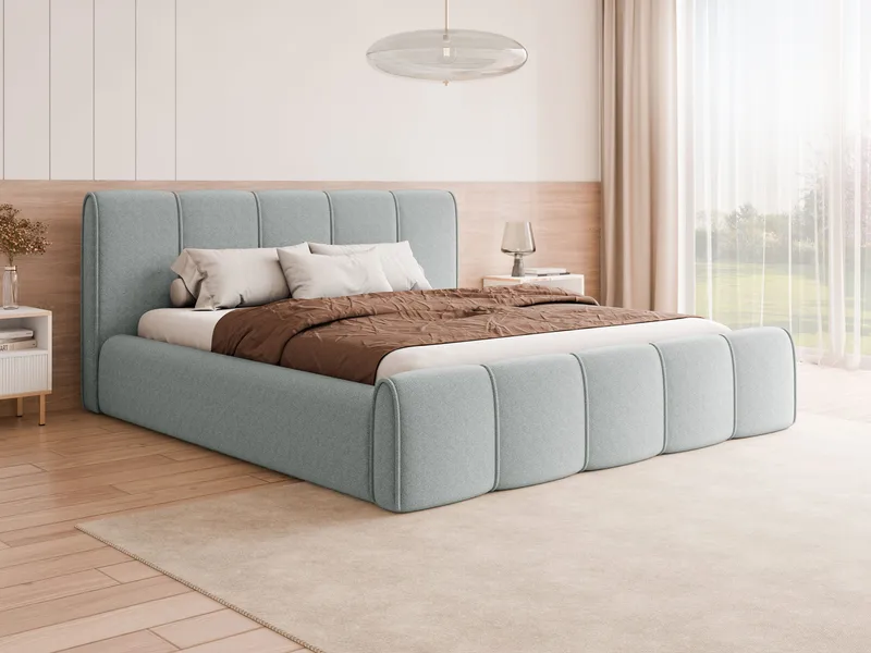 Varlinor Sengeramme 180x200 cm med Oppbevaring - Lys grå - Møbler - Senger - Sengeramme & sengestamme