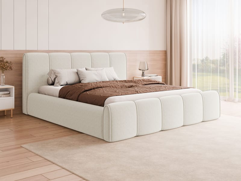 Varlinor Sengeramme 200x200 cm med Oppbevaring - Hvit - Møbler - Senger - Sengeramme & sengestamme