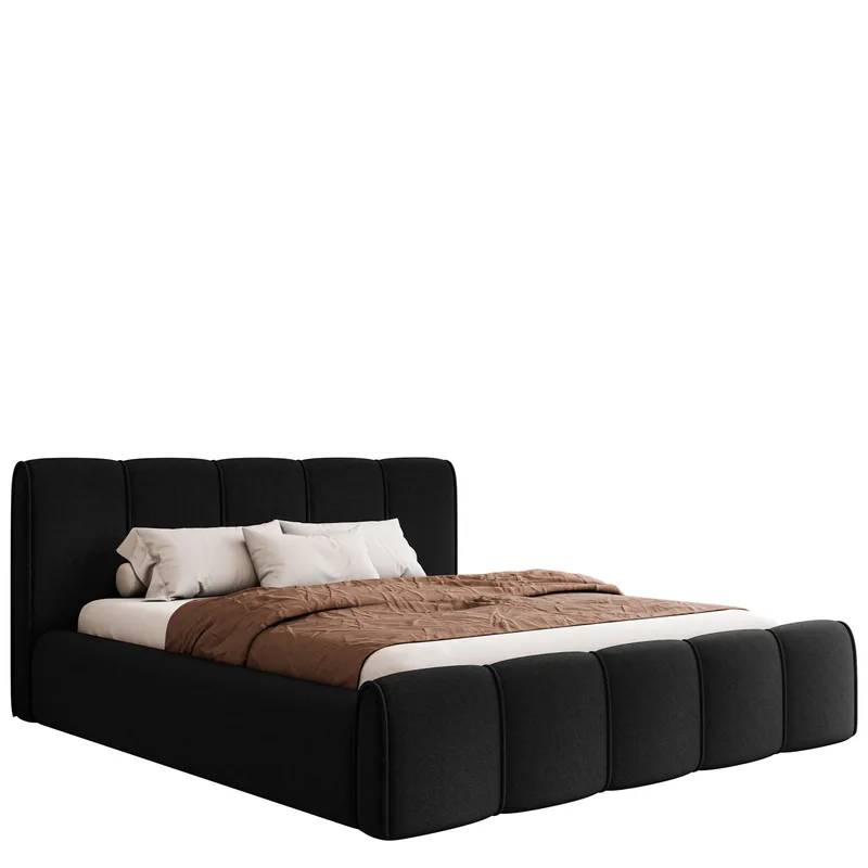 Varlinor Sengeramme 200x200 cm med Oppbevaring, Svart