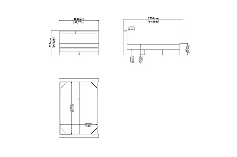 Varun Sengeramme 140x200 cm - Hvit/Natur - Møbler - Senger - Sengeramme & sengestamme