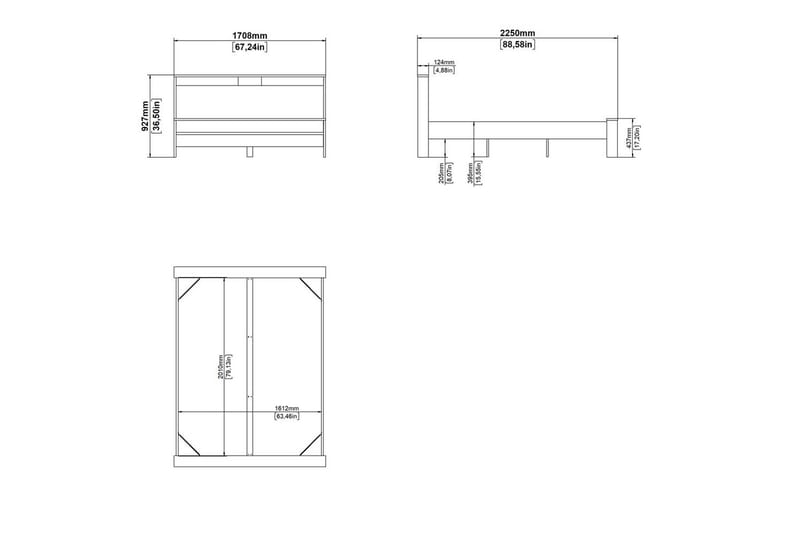 Varun Sengeramme 160x200 cm - Hvit/Natur - Møbler - Senger - Sengeramme & sengestamme