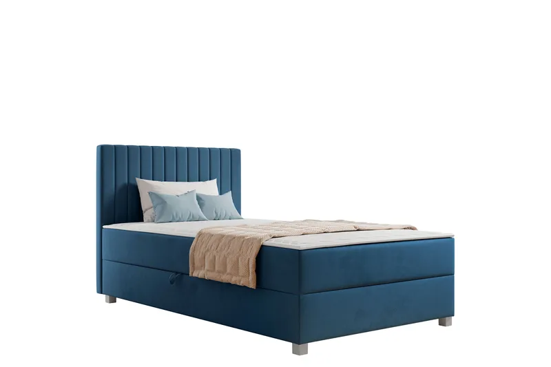 Veyran Sengepakke Kontinentalseng med Oppbevaring 120x200 cm - Blå - Møbler - Senger - Komplett sengepakke