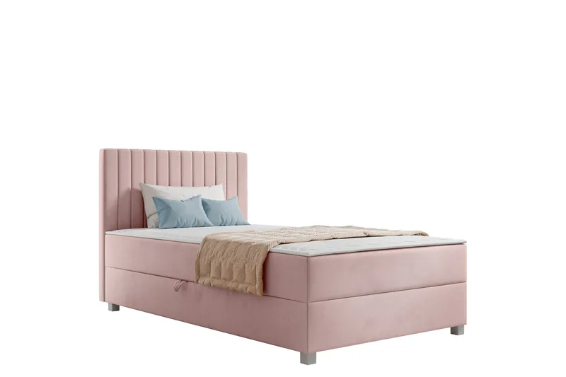 Veyran Sengepakke Kontinentalseng med Oppbevaring 120x200 cm - Rosa - Møbler - Senger - Komplett sengepakke